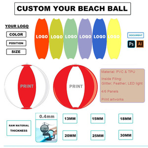 ลูกบอลชายหาดเป่าลมใสขนาดใหญ่ 48 ซม. สีชมพูสด สำหรับเด็ก พร้อมโลโก้อนิเมะเทนนิสแบบกำหนดเอง วัสดุ TPU PVC สำหรับเล่นวอลเลย์บอล ฟุตบอล - Product Image 5