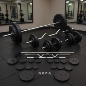 Juego de Barra y Mancuernas de 198.4 Lb de Calidad Premium para Entrenamiento de Fuerza en Casa, Equipo de Metal, Equipo de Fitness Unisex - Product Image 2