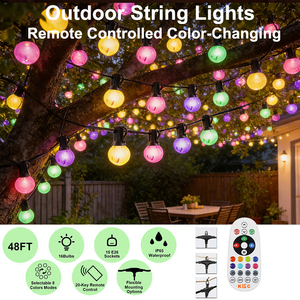 Guirnalda de Luces LED G40 Multicolor, Luces de Globo para Exteriores, Impermeables, para Patio, Jardín, Bodas y Fiestas - Product Image 2