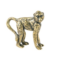 Patung Kuningan Vintage Kerajinan Zodiak Patung Monyet Ornamen Perunggu Perhiasan Kecil