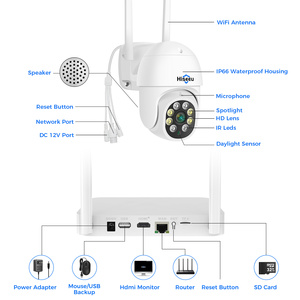 Sistema de Cámara de Seguridad Inalámbrica WiFi para Interiores y Exteriores de 5MP, Impermeable, con Audio Bidireccional, Domo PTZ, Visión Nocturna, 4, 8, 10 Canales, 8WK-4 - Product Image 5