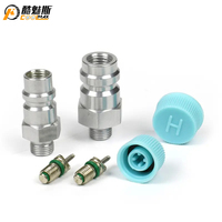 Großhandel Universal R134a R12 High Low Side Service Port Schweiß ventil mit Ventil kern und Kappe Auto AC Gasfüll düsen adapter