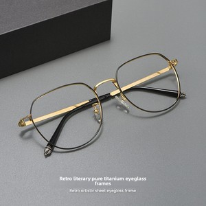 Gafas <span class=keywords><strong>de</strong></span> titanio puro <span class=keywords><strong>de</strong></span> 92 g, estilo vintage, montura completa poligonal para hombre y mujer, con grabado <span class=keywords><strong>de</strong></span> runas Mearvision CH1902 - Product Image 3