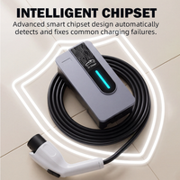 Cargador de Pared Inteligente para Vehículos Eléctricos, Monofásico, Tipo 2, 32A, 7KW, con Pantalla, Control por Aplicación, Resistente a la Intemperie IP54
