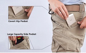Fronter Slacks <strong>Trousers</strong> Causal Cargo Pants <strong>Khaki</strong> Ripstop for <strong>Men</strong> - Product Image 5