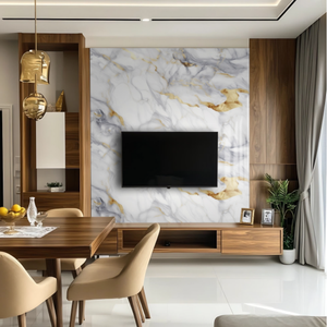 Papel Tapiz Autoadhesivo Impermeable de PVC con Diseño Damasco Moderno, Película Laminada con Efecto Metálico de 2.5mm de Grosor para Dormitorios, Salas de Estar y Hoteles - Product Image 1