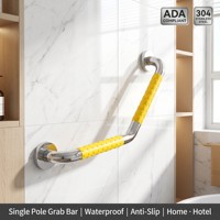 Barre d'appui de douche et de toilettes en acier inoxydable 304, antidérapante, étanche, à poteau unique, durable, disponible en plusieurs couleurs
