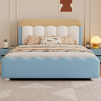 Modernes Lederbett mit Stauraum und Kiefernholzrahmen Umweltfreundliches Design für Schlafzimmer, Villen & Apartments