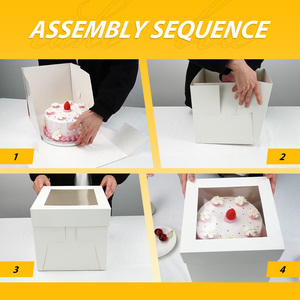 Tùy chỉnh cao bánh Hộp bao bì đám cưới bánh sinh nhật hộp với cửa sổ - Product Image 4