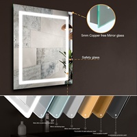 Bathnologie Nouveau Design Simple Smart Led Mirror Salle de Bain Vanité Led Miroirs de Bain avec Lumière Argent Design Graphique Moderne Rectangle