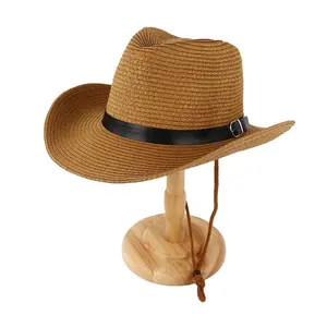 패션 저렴한 카우보이 모자 종이 브레이드 밀짚 모자 맞춤형 도매 카우보이 밀짚 모자 고품질