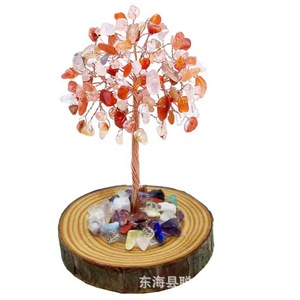 <b>Crystal</b> <b>Tree</b> Ornament With Amethyst Stones Wood Base Home Decoration Gift - Product Image 5