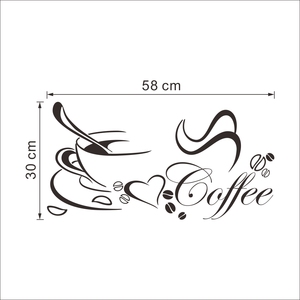 Adesivi Murali in PVC, Decorazioni Artistiche con Tazze di <span class=keywords><strong>Caffè</strong></span>, Citazioni Personalizzate, Murales con Chicchi di <span class=keywords><strong>Caffè</strong></span> per Arredamento Casa - Product Image 5