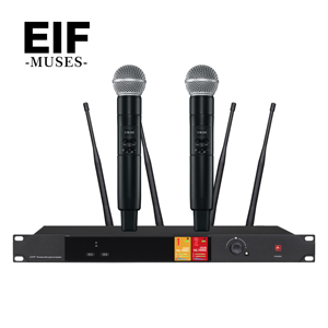 MY-8000 200M Reception Distance 4-Antenna UHF Dynamic 2 <b>Wireless</b> Handheld <b>Microphone</b> Suitable for Live Show Church Concert - Product Image 1