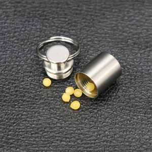 Pure Titanium <b>Pill</b> <b>Case</b> Mini Portable Metal Outdoor Sealed Waterproof Storage Bottle <b>For</b> Elderly Emergency Use - Product Image 1