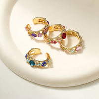 Bague artisanale cloisonné en émail, style fleur, or et cuivre, rétro, style cour, pour femme, vente en gros