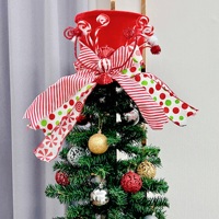Faltbarer Weihnachtsbaumspitzen-Dekor: Süßigkeiten-Lollipop-Hexenbeine aus Plüsch – Weihnachtsbaumspitzen-Ornament für Feiertagspartys und Heimdekoration