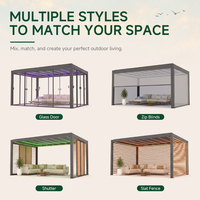Pergola bioclimatique Greenawn à toit à lamelles, imperméable, de luxe, pour patio, OEM ODM