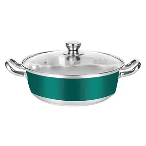 Stainless Steel Divided Hot Pot Pan ,Two Flavor Soup Pot with