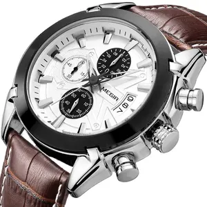 MEGIR 2020 Top brand megir genuine leather men quartz sports sport watches men Luxury Quartz Watches 2023 watches