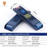 Alimentatore Switching Ultra-sottile AC-DC 12V 24V 60W 100W 150W 200W 300W 500W a Tensione Costante