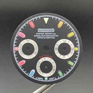 Cadran de montre Mod émaillé ou à effet soleil, triple chronographe, 29,5 mm, vert lumineux, compatible avec le mouvement VK63 - Product Image 2
