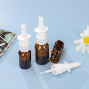 Mini flaconi per spruzzatore nasale in vetro ambrato 30ml 50ml 100ml flaconi Spray in vetro per congestione nasale portatili con tappo Spray nasale - Product Image 5