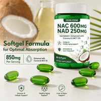 Fabricant OEM/ODM NAC 600mg NAD+ Qualité Alimentaire 90 Gélules Souples pour Femmes et Hommes – Supplément de N-Acétylcystéine pour Soutien Antioxydant – Marque Privée