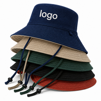 Casquette Bob Réversible Personnalisée avec Sangle Mentonnière, Faible MOQ 30 Pièces, Chapeau de Pêcheur d'Extérieur Unisexe, Casquette de Soleil avec Étiquette Tissée Brodé