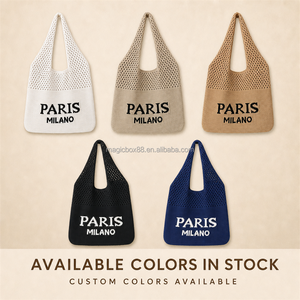 Sac fourre-tout en tricot <span class=keywords><strong>Paris</strong></span> Milano Crème ajouré, sac à bandoulière vintage, mode quotidienne, shopping, logo personnalisé, vente en gros - Product Image 2