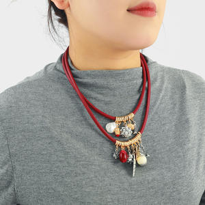 女性用ブレスレットネックレス多層魚の翼襟骨チェーンボヘミアンレッドヴィンテージペンダントネックレス2025年新着 - Product Image 4