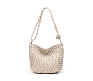 New Collection Women's Lady Fashion Retro PU Woven High Quality Handmade Portable Versatile Single Shoulder Crossbody Bucket Bag - Product Image 5
