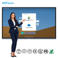Tableau blanc interactif HDFocus de 75 pouces, tableau intelligent 4K, écran tactile double système d'exploitation, affichage tout-en-un pour salle de réunion et collaboration