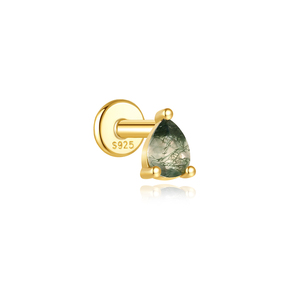Conjunto de Joyería de Moda Canner, Pendientes de Plata 925 con Ágata Verde en Forma de Gota de Agua para Chicas Jóvenes - Product Image 5
