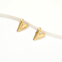Pendientes de Corazón en Oro Pulido con Acabado Brillante Tipo Espejo, Diseño 3D en Forma de Cúpula, Dulces y Encantadores, Regalo para Mujer, Ideal para Primavera