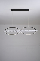 Lustre suspendu moderne en fer avec éclairage LED pour la maison, garantie de 3 ans, lumière blanc chaud 3500K, abat-jour en verre, IRC 80
