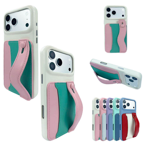เคสโทรศัพท์แบบมีสายคล้องข้อมือพร้อมที่ตั้ง วัสดุ PU ป้องกันการตกกระแทก ป้องกันรอบด้าน สำหรับ 15 Pro/16 Pro/17 Pro Max - Product Image 1