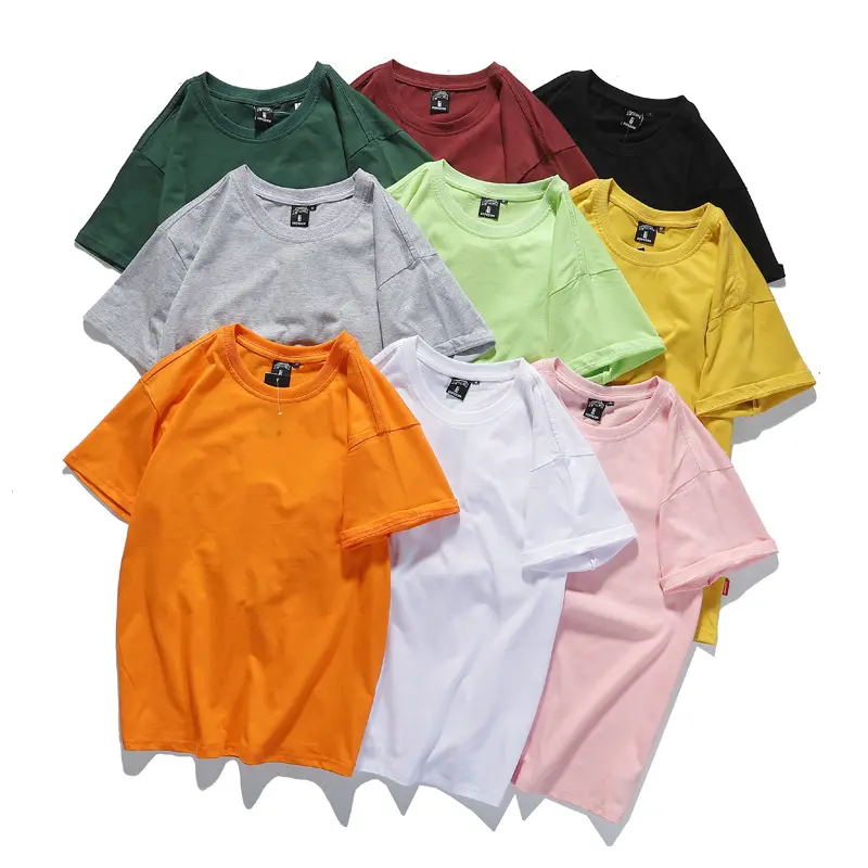 2022 Brand New Cotton Men's T-shirt Short-sleeve Man T shirt Pure Color Loose Men t shirt T-shirts For Male Tops