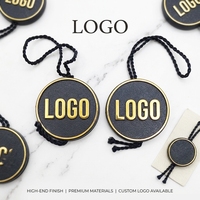 Étiquette personnalisée de luxe pour vêtements, écologique, avec cordon, durable, logo 3D en feuille d'or, attache en polyester pour chaussures