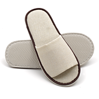 Pantoufles jetables de luxe personnalisées avec logo OEM, bon marché, blanches, à bout ouvert, lavables, pour hôtels et spas