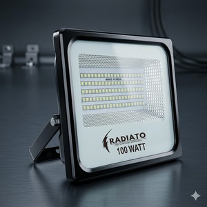 Radiato ES Slim Glass LED Floodlight 100W, iluminación exterior brillante, lámpara de seguridad IP65 resistente a la intemperie para jardines y fachadas - Product Image 4