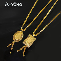 Colliers de luxe de style moyen-oriental plaqués or 18 carats, colliers pendentifs en forme de rose islamique de haute qualité pour femmes