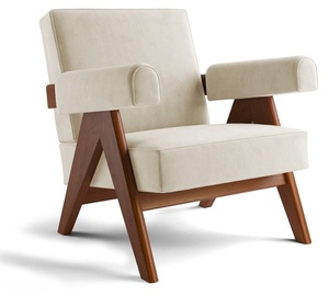 Sillón Moderno de Mediados de Siglo para Salón, con Características Ajustables, Estructura de Madera de Roble, Nogal o Fresno, para Sala de Estar - Product Image 1