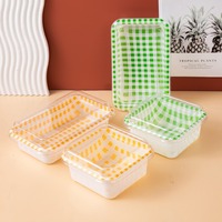 Boîte à gâteau bento PET de qualité alimentaire pour enfants, personnalisable et peinte à la main, pour macarons, desserts et mousses, idéale pour le camping