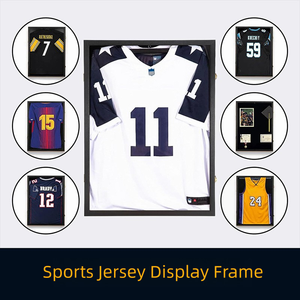 Football Sports Jersey Shadow Box - Wood Wall Mounted Display Case with UV Protection 60x80cm Standard Size - Product Image 1