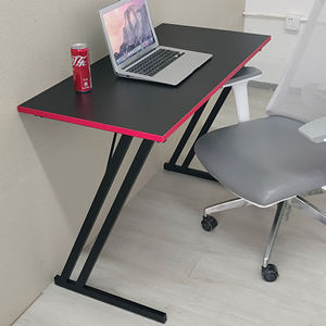 Moderna Smart Home & Office Gaming Desk Topstyle bordo nero e rosso PVC Computer tavolo Z-gambe in metallo materiale OEM PC tavolo da gioco - Product Image 2