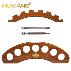 Muxiang 7 Position <b>Fan</b> Shaped Pipe <b>Stand</b> Walnut Wood Base Tobacco Pipe Display Rack - Product Image 4