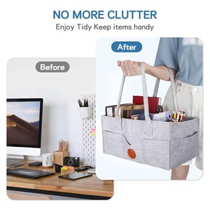 Vente chaude bas prix voyage peu profond pliant feutre panier de rangement bébé enfants couche Caddy avec poignée pour voiture - Product Image 5