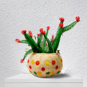 Ornements créatifs modernes en forme de panier de fleurs, simulation de loofah, protection de l'environnement, ornements faits main pour la maison et le bureau, bijoux - Product Image 1