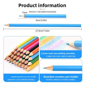 Ensemble de 12 crayons de couleur non solubles à thème de dessins animés, spécialement conçus pour la peinture artistique des élèves du primaire - Product Image 5